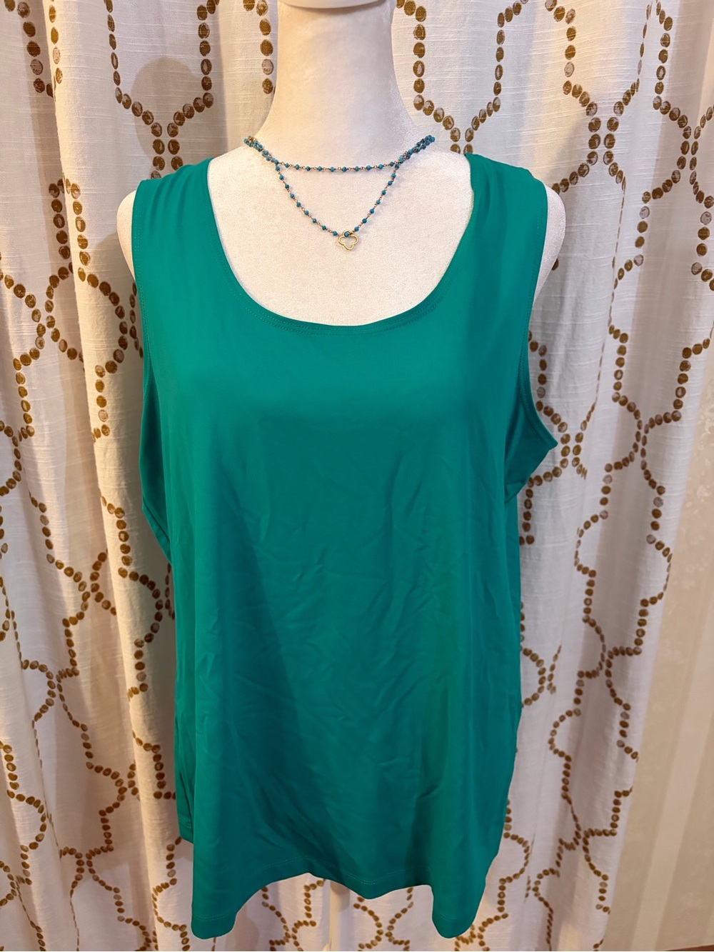 Chico's Teal Scoop Neck Tank Top